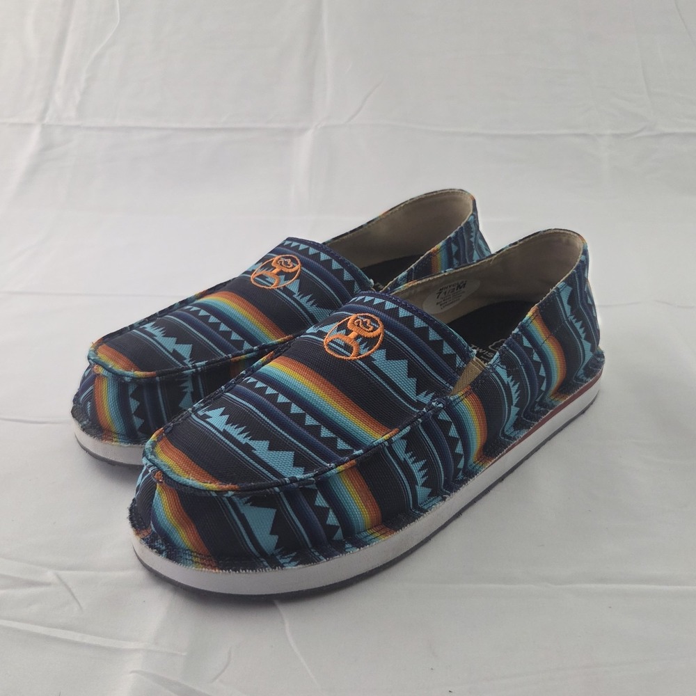 Twisted X Shoes Womens 7.5 Aztec Serape Print Slip On Loafers Western Cowgirl